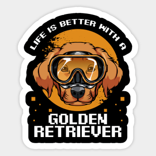 Retriever - Life Is Better With A Golden Retriever - Cute Sticker